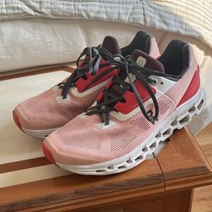 On Running Women's Cloud Stratus Sneakers - Red and Pink